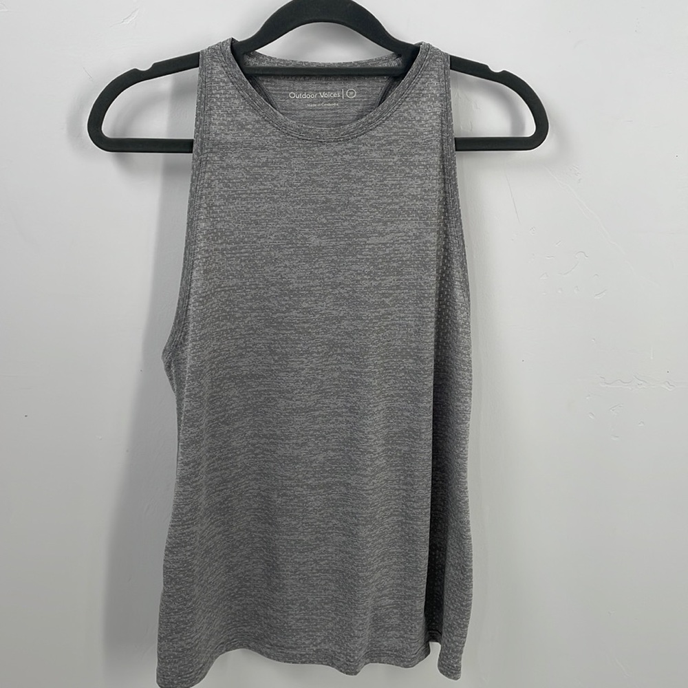 Medium high neck racer back work out tank outdoor voices